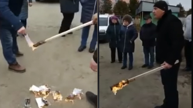 На Житомирщине украинцы жгут костры из платежек за доставку газа