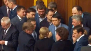 В Верховной Раде устроили потасовку из-за рынка земли: Тимошенко против Разумкова