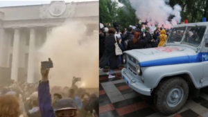 Центр Киева в дыму! Силовики подняты по тревоге: под Радой начали крушить и переворачивать полицейские машины