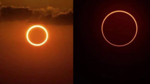 На Земле увидели кольцевое солнечное затмение. Яркие фото и онлайн-трансляция